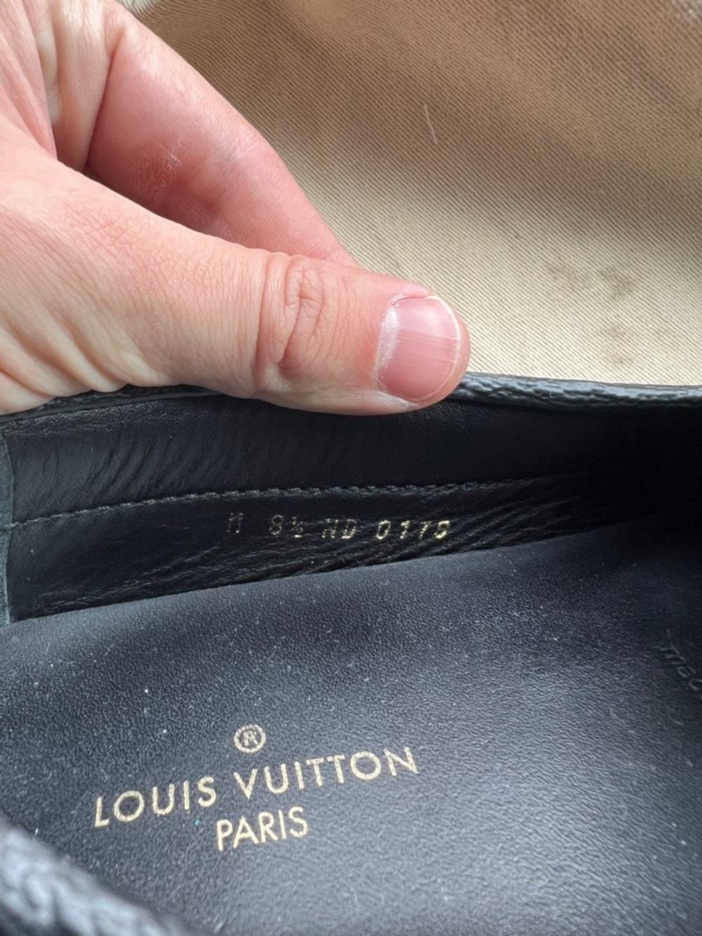 Louis Vuitton Black Monogram Leather Moccasin Loafers - Picture 3 of 3